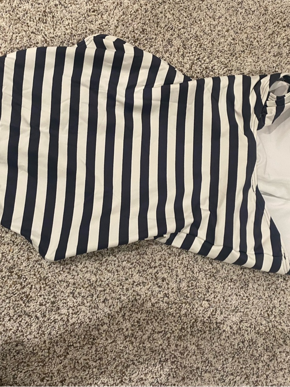 Michael Kors Navy and White Striped One-Piece Swimsuit